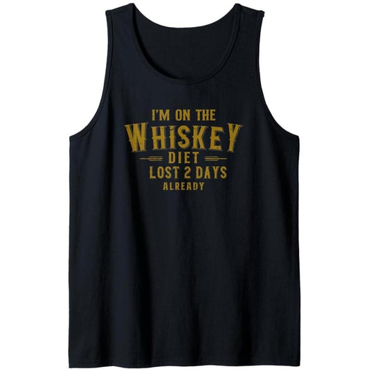 Men'S Cotton Comfy Sleeveless With Whiskey Print, Casual Round Tank Tops for Summer, Graphic Tee Men'S Outdoor Clothes, Men'S Clothing