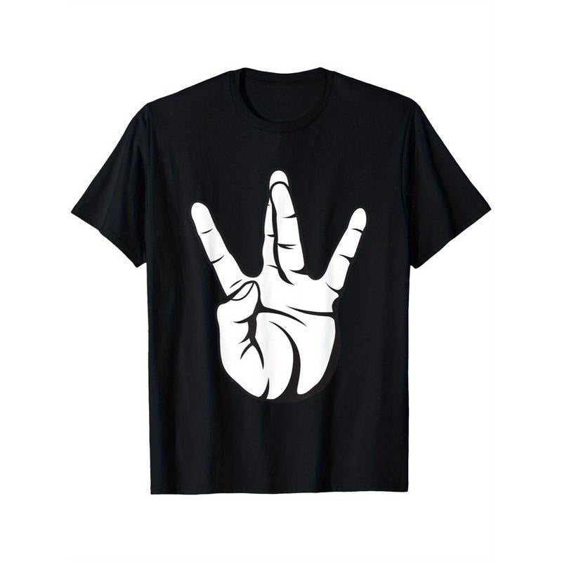 Men'S Cotton Crew Neck T-Shirt, Regular Fit, Short Sleeve, Geometric Pattern, 100% Cotton Knit Fabric, Medium Stretch, with Hip Hop Gangsta Rap Graphic Print, for Daily & Casual Wear, All-Season Made in USA