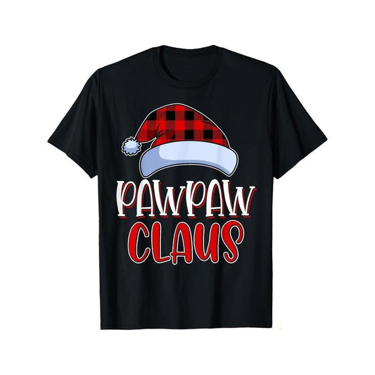Men'S Pawpaw Claus Santa Graphic T-Shirt - 100% Cotton Crew Neck Short Sleeve Casual Tee for Daily & Weekend Wear - All-Season Knit Fabric Regular Fit Pullover Shirt made in usa