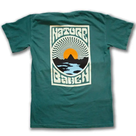 Men Vintage Casual Sunset Woods Nature Print T-shirt Menswear Top Tshirt Streetwear