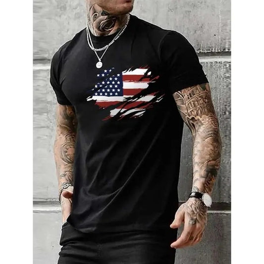 Men's 100% Cotton Graphic Tee - Casual Short Sleeve Crew Neck T-Shirt for Summer, Outdoor & Home WearMade in USA