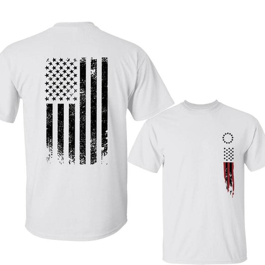 Men's American Flag Print T-Shirt, Short Sleeve, Casual Fit for All Seasons