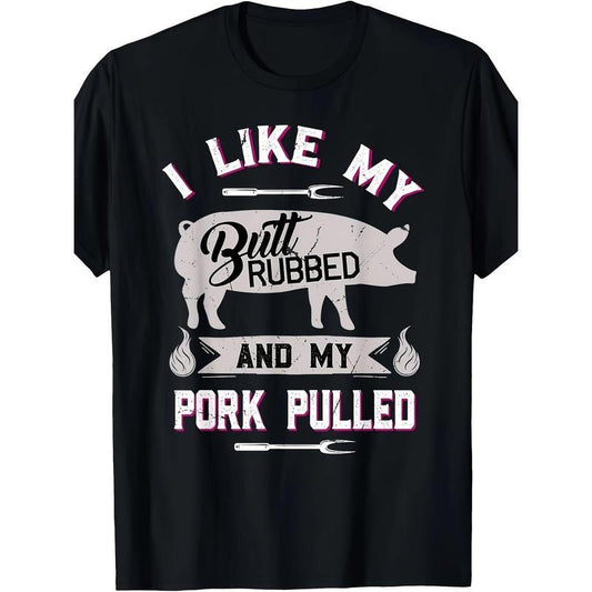 Men's BBQ Grilling Humor Graphic Tee - Breathable Cotton, Short Sleeve, Crew Neck T-Shirt | Casual Summer Wear with Unique Pig Print Design | Machine Washable made in usa