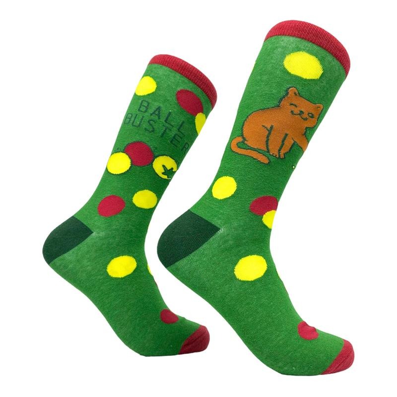 Men's Ball Buster Socks Funny Naughty Mischievous Cat Footwear Funny Graphic Socks Comfortable Fitted Spandex Cotton