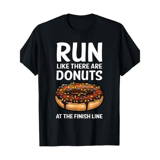 Men's Breathable Cotton T-Shirt with Fun Donut Print - Crew Neck, Short Sleeve, All-Season Comfort Fit Tee made in usa