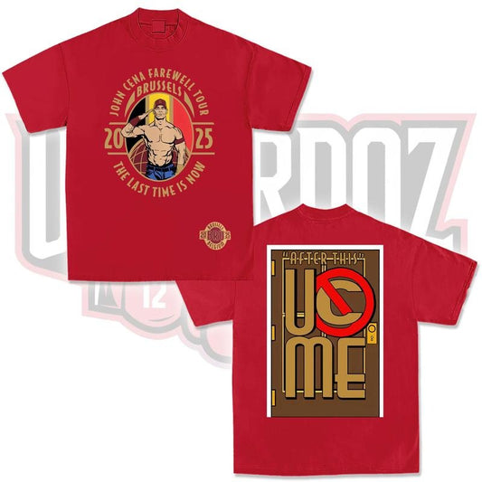 Men's Burgundy John Cena Farewell Tour 2025 Brussels T-Shirt, WWE John Cena Tee, John Cena Shirt, Sports T-shirt, Wrestling Gift Crewneck Menswear
