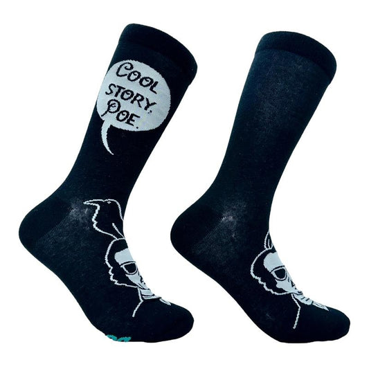 Men's Cool Story Poe Socks Funny Arrogant Edgar Allan Poe Joke Footwear Funny Graphic Socks Comfortable Fitted Spandex Cotton
