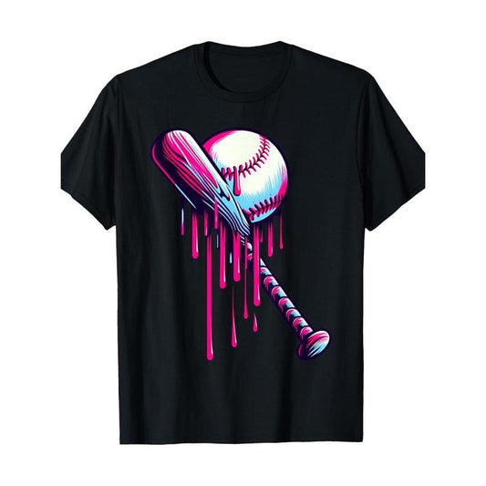 Men's Cotton Baseball Bat Graphic Tee - Casual Crew Neck, Short Sleeve, Breathable & Soft, Perfect for Casual Attire made in usa
