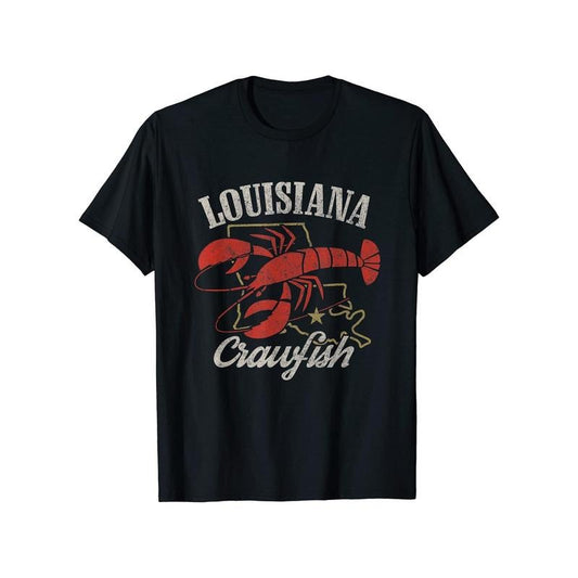 Men's Cotton Crayfish Graphic Tee - Casual Round Neck T-Shirt for Summer, Breathable & Stretch Fabric made in usa