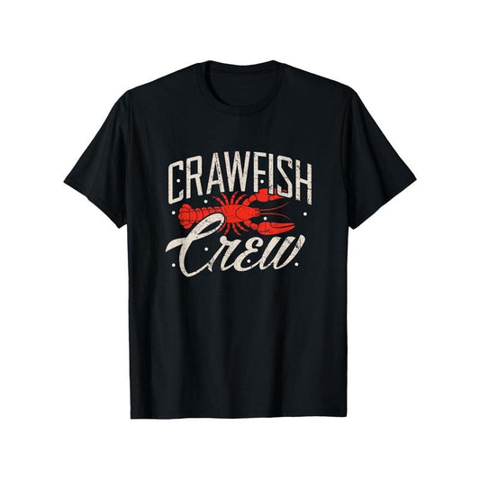Men's Cotton Crayfish Print T-Shirt - Casual & Comfortable, Perfect for Daily Wear & Gifts, Black, Sizes S-XXXL made in usa