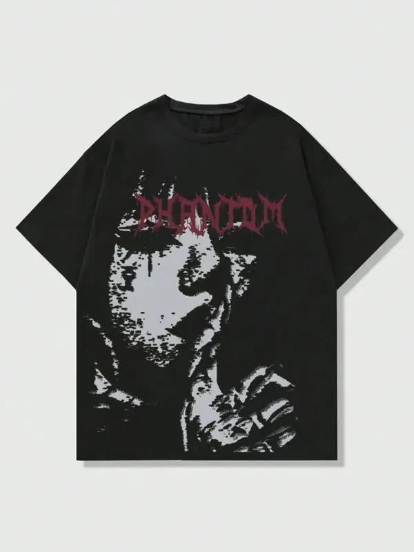 Men's Graphic Print Round Neck Tee, Regular Fit Casual Short Sleeve Crew Neck T-shirt for Daily Wear, Men's Top for Summer