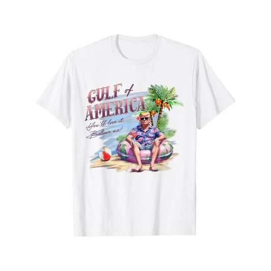 Men's Gulf of America Vintage Beach Graphic T-Shirt, 100% Cotton, Crewneck, Lightweight & Soft, S-XXXL, Perfect for Outdoor Sports & Casual Wear Made in USA