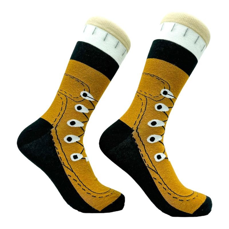 Men's Hiking Boots Socks Funny Outdoor Nature Hike Footwear Funny Graphic Socks Comfortable Fitted Spandex Cotton