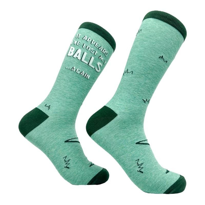 Men's It Appears Ive Lost My Balls Again Socks Funny Golfing Footwear Funny Graphic Socks Comfortable Fitted Spandex Cotton