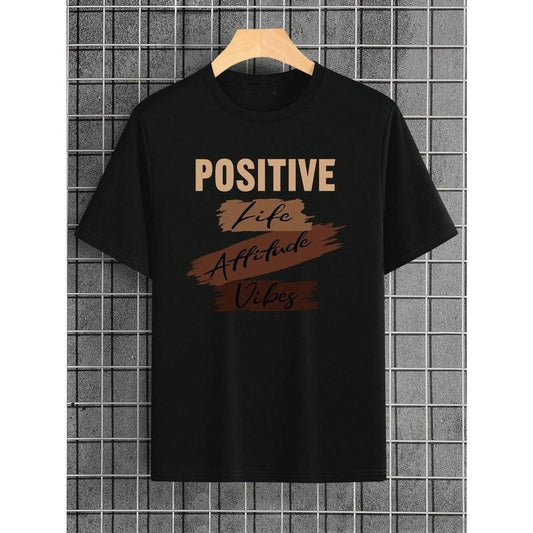 Men's Letter Graphic Tee For Spring And Summer Made in USA