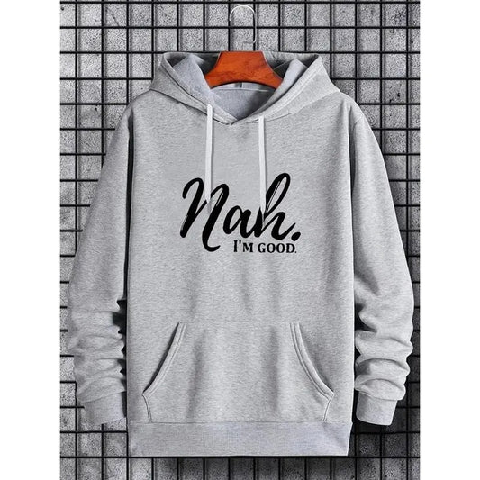 Men's Letter Print Drawstring Pocket Hoodie, Regular Fit Casual Comfy Long Sleeve Hooded Sweatshirt for Daily Wear, Boyfriend Gift, Men's Clothes for Fall & Winter