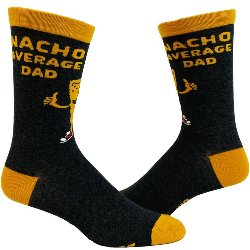 Men's Nacho Average Dad Socks Funny Cinco De Mayo Sombrero Novelty Footwear Funny Graphic Socks Comfortable Fitted Spandex Cotton