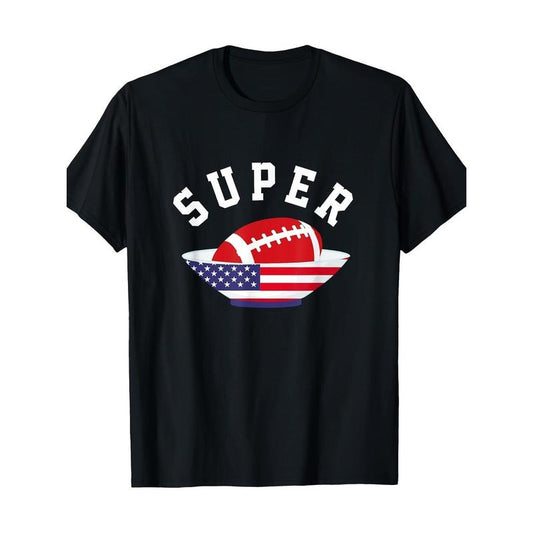 Men's Premium Cotton T-Shirt with American Football Print - Casual Round Neck, All-Season Wear made in usa