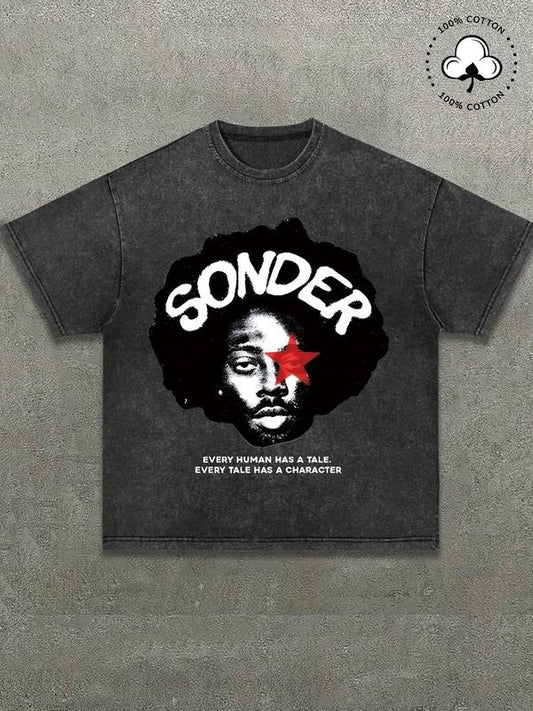 Men's Regular Fit Graphic Print Round Neck Tee, Casual Short Sleeve T-shirt for Summer, Men's Top for Daily Wear, Tropical, Cotton