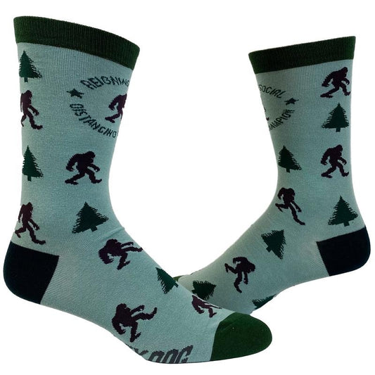 Men's Social Distancing Champion Socks Funny Bigfoot Quarantine Sasquatch Graphic Novelty Footwear Funny Graphic Socks Comfortable Fitted Spandex Cotton
