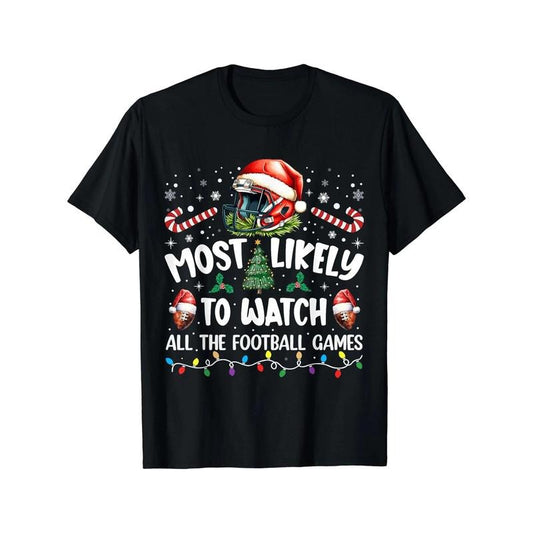 Men's Soft Cotton Christmas Football Print T-Shirt - Casual Crew Neck, Short Sleeve Tee for Summer Comfort made in usa