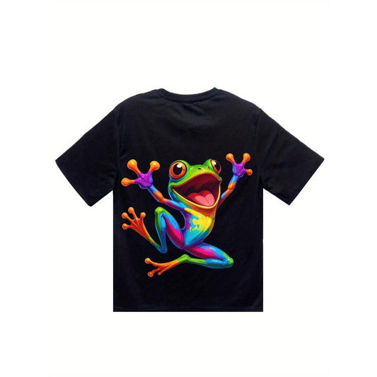 Men's Vibrant Tree Frog Graphic Tee - Soft Cotton, Breathable Crew Neck T-Shirt for Casual Wear & Outdoor Fun made in usa