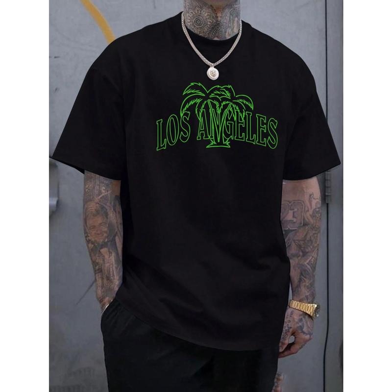 Men's Vintage-Inspired Fashion T-Shirt With Geometric Print - Casual Round Neck, Short Sleeve Tee For Summer Outings Made in USA