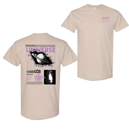 Men's Vintage Shirt, big bang universe shirt, Summer clothes, HIphop style Planet, Summer Shirt, Full Color, Full Size Classic Cotton