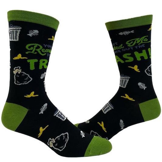Men's You Just Reminded Me To Take Out The Trash Socks Funny Sarcastic Garbage Graphic Footwear Funny Graphic Socks Comfortable Fitted Spandex Cottonstyle{n002}2