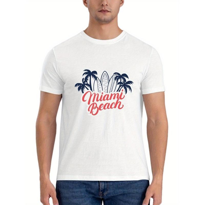 Men's fashion Casual print T-shirt - Short sleeves, comfortable fashion T-shirt top, suitable for everyday wear - ideal menswear, holiday wear Made in USA