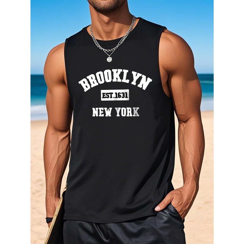 Men's vest casual summer sleeveless T-shirt pure cotton comfortable breathable vest summer fitness exercise round neck pullover short-sleeved T-shirt top