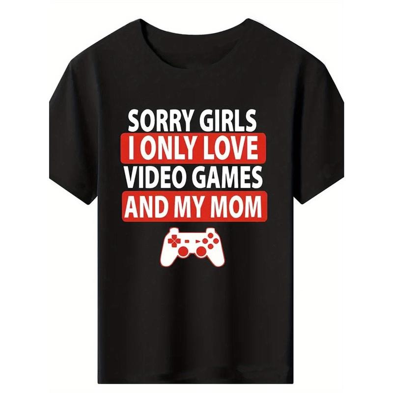 Men's video game graphic print casual crewneck short sleeve t-shirt made in usa