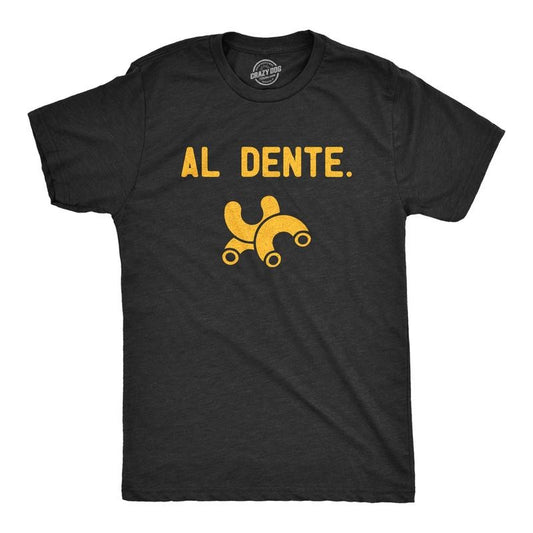 Mens Al Dente T Shirt Funny Macaroni Cooked Pasta Graphic Novelty Tee For Guys Mens Funny T Shirts Cool Tees Soft Stylish Casual Menswear Funny Food T Shirt Novelty Tees for Men Black -