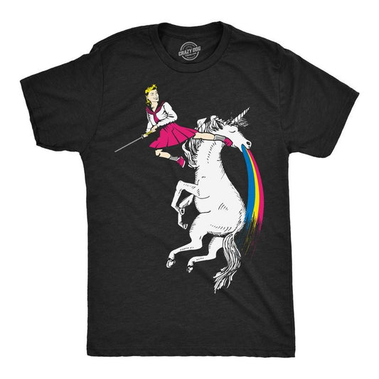 Mens Badass Barbara Funny T Shirt Unicorn Graphic Tee for Men Mens Funny T Shirts Cool Tees Soft Stylish Casual Menswear Sarcastic Apparel for Men Funny Unicorn Short Sleeve Novelty Tees for Guys Black -