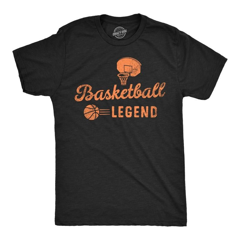Mens Basketball Legend Funny T Shirts Sarcastic Sports Graphic Tee For Men Mens Funny T Shirts Cool Tees Soft Stylish Casual Menswear Funny Basketball Short Sleeve Novelty Tees for Guys Black -
