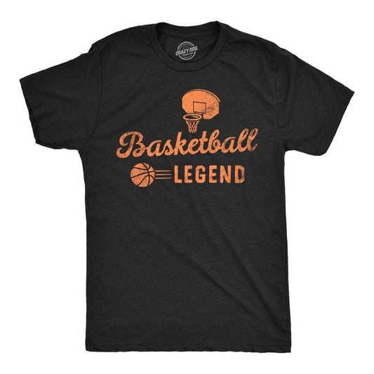 Mens Basketball Legend Funny T Shirts Sarcastic Sports Graphic Tee For Men Mens Funny T Shirts Cool Tees Soft Stylish Casual Menswear Funny Basketball Short Sleeve Novelty Tees for Guys Black -
