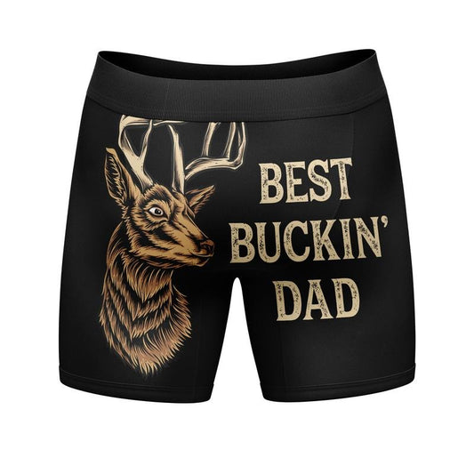 Mens Best Bucking Dad Boxer Briefs Funny Hunting Fathers Day Graphic Novelty Underwear for Guys Funny Graphic Boxers Dad Joke  Funny Hunting  Mens Novelty Boxer Briefs Bucking