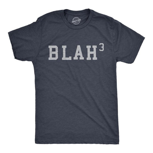 Mens Blah Cubed T Shirt Funny Sarcastic Math Joke Text Graphic Novelty Tee for Guys Mens Funny T Shirts Cool Tees Soft Stylish Casual Navy -