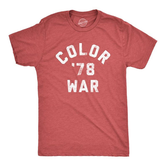 Mens Color War 78 T Shirt Funny Horror TV Graphic Novelty Tee Mens Funny T Shirts Cool Tees Soft Stylish Casual Menswear Funny Movie Short Sleeve Novelty Tees for Guys Red