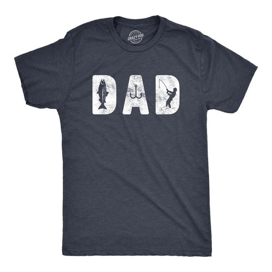 Mens Dad Fishing T Shirt Funny Fathers Day Gift For Dad Outdoor Fisherman Graphic Tee Mens Funny T Shirts Cool Tees Soft Stylish Casual Menswear Dad Joke Apparel for Men Funny Fishing Short Sleeve Navy - Dad