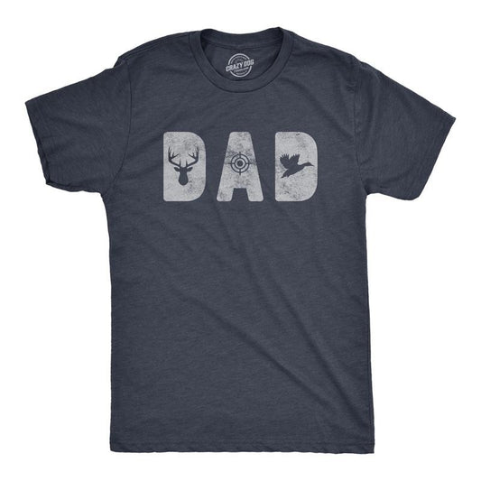 Mens Dad Hunting T Shirt Funny Fathers Day Gift for Dad Outdoor Deer Hunter Graphic Tee Mens Funny T Shirts Cool Tees Soft Stylish Navy