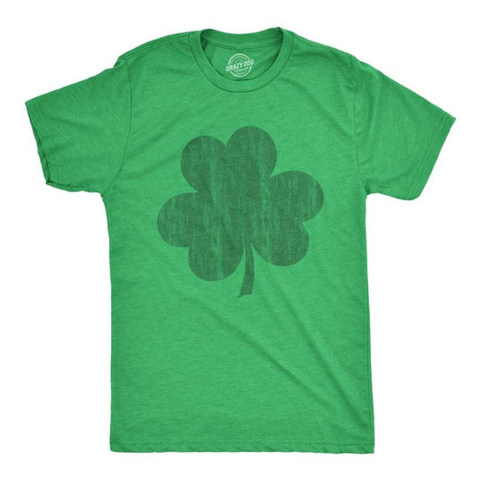 Mens Distressed Clover T Shirt Cool St Patricks Day Vintage Shamrock Awesome Graphic Tee Mens Funny T Shirts Cool Tees Soft Stylish Casual Menswear Saint Patrick's Day Apparel for Men Funny Vintage Green -