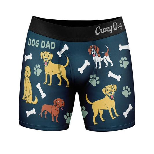 Mens Dog Dad Boxer Briefs Funny Saying Cool Gift Hilarious Underwear For Guys Funny Graphic Boxers Animal  Funny Dog  Mens Novelty Boxer Briefs Dog Dad
