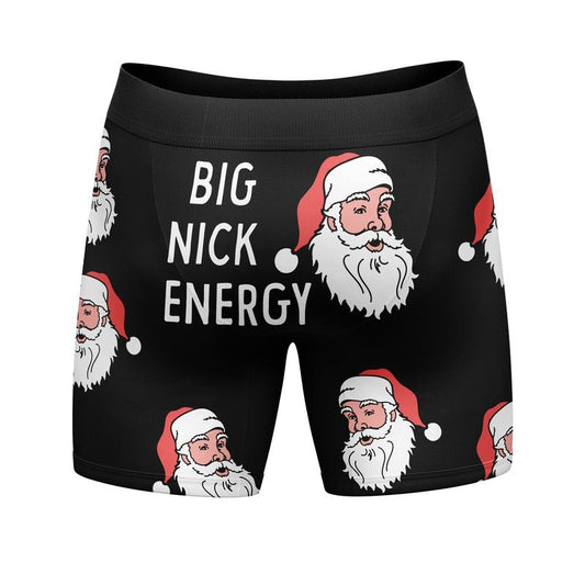 Mens Funny Boxers Big Nick Energy Sarcastic Christmas Underwear for Men Funny Graphic Boxers Christmas  Funny Sarcastic  Mens Novelty Black -