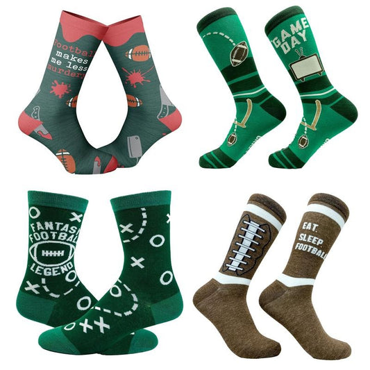 Mens Funny Football Socks With Awesome Graphics For Men Funny Graphic Socks Comfortable Fitted Spandex Cotton