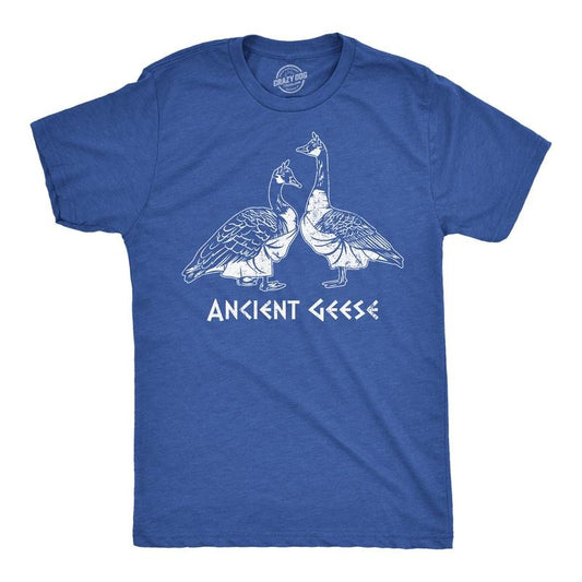Mens Funny T Shirts Ancient Geese Sarcastic Goose Graphic Tee For Men Mens Funny T Shirts Cool Tees Soft Stylish Casual Menswear Sarcastic Apparel for Men Funny Animal Short Sleeve Novelty Tees for Royal -