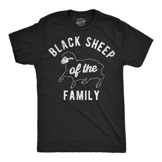 Mens Funny T Shirts Black Sheep Of The Family Sarcastic Graphic Novelty Tee For Men Mens Funny T Shirts Cool Tees Soft Stylish Casual Menswear Sarcastic Apparel for Men Funny Animal Short Sleeve Black -