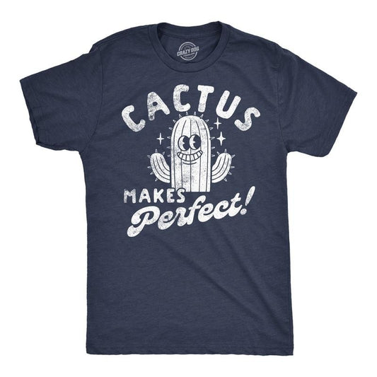 Mens Funny T Shirts Cactus Makes Perfect Sarcastic Novelty Graphic Tee For Men Mens Funny T Shirts Cool Tees Soft Stylish Casual Menswear Funny Sarcastic Short Sleeve Novelty Tees for Guys Navy -