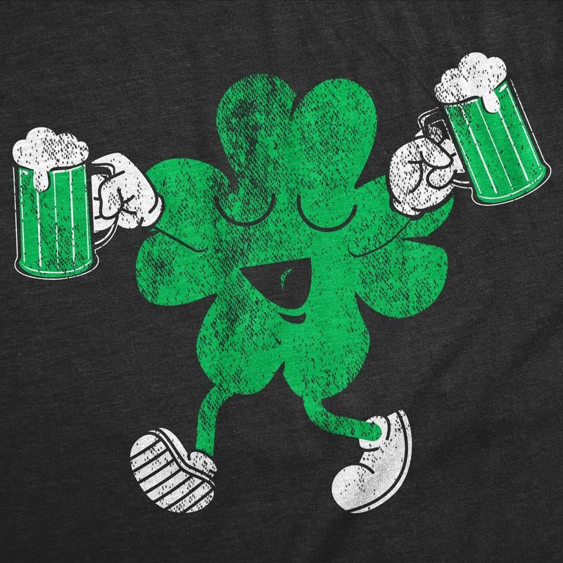Mens Funny T Shirts Clover Drinking Sarcastic St Patricks Day Graphic Novelty Tee For Men Mens Funny T Shirts Cool Tees Soft Stylish Casual Menswear Saint Patrick's Day Apparel for Men Funny Drinking Black -