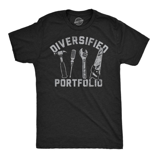 Mens Funny T Shirts Diversified Portfolio Tools Sarcastic Mechanic Graphic Tee For Men Mens Funny T Shirts Cool Tees Soft Stylish Casual Menswear Sarcastic Apparel for Men Funny Mechanic Short Sleeve Black -